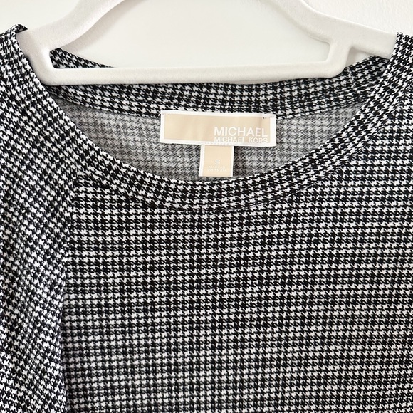 Michael Michael Kors Long Sleeve Houndstooth Dress With Ruffle - Women’s Small - Picture 2 of 2